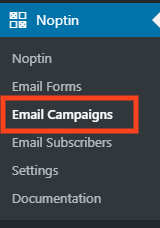 open email campaigns page