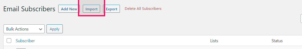 subscribers export button