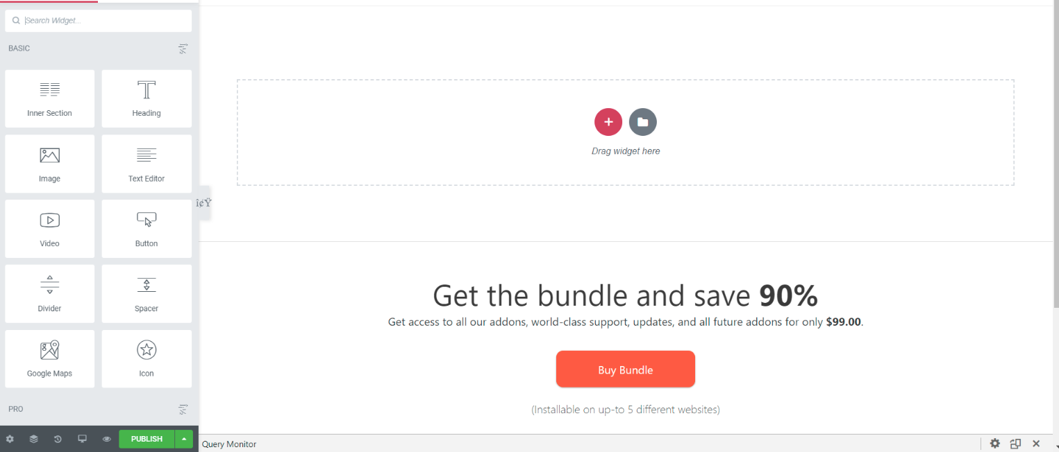 Open a page or popup in Elementor