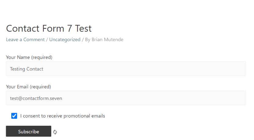 Sample Contact Form 7 form
