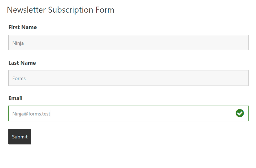 sample ninja forms subscription form