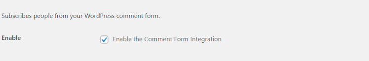 enable comment form integration