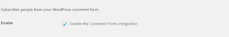 enable comment form integration