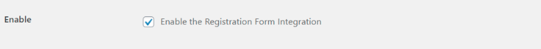 enable registration form integration