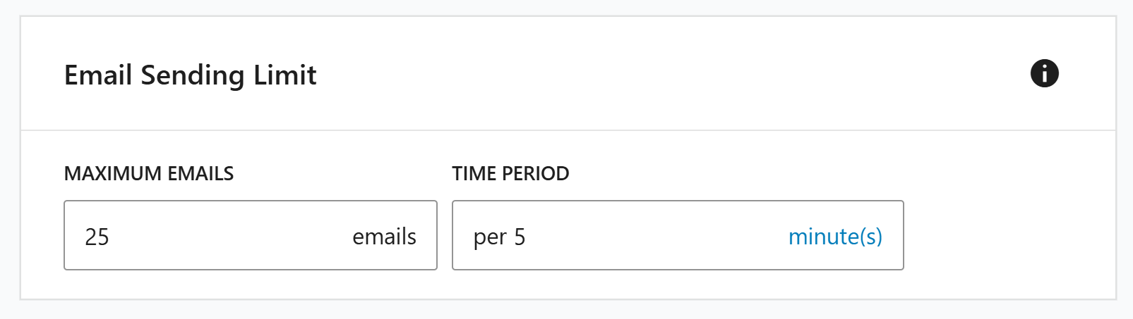 Maximum emails per hour