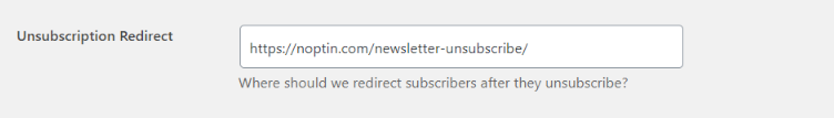 redirect after unsubscription
