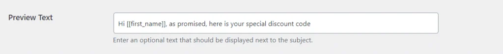 Noptin new subscriber discount preview text