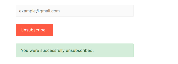 successfully unsubscribed