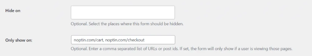conditionally show hide form