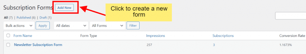 Create new sign-up form