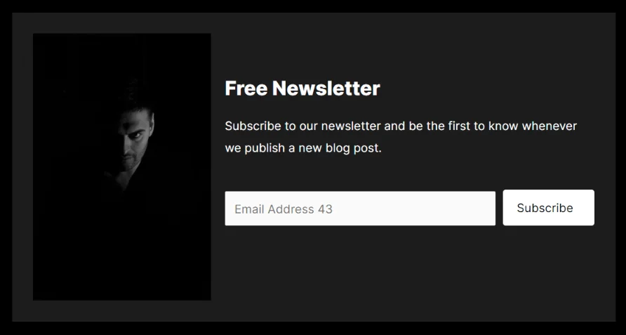sample advanced newsletter sign-up form in Gutenberg