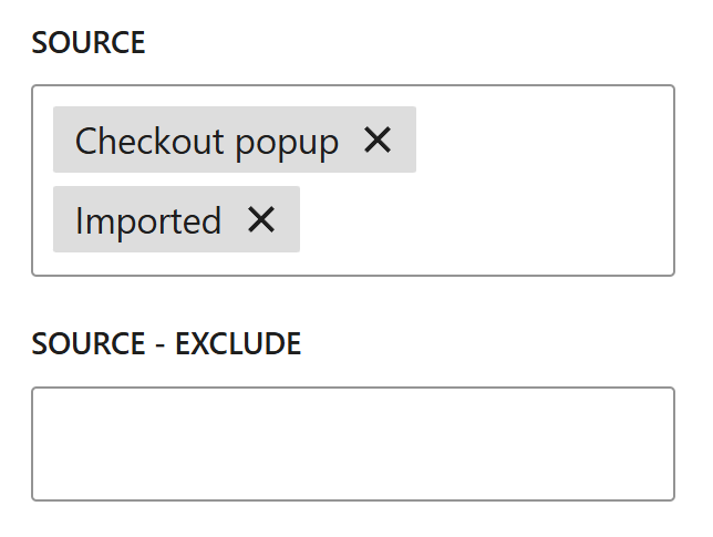 filter email recipients by source