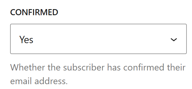 filter email subscribers by confirmed