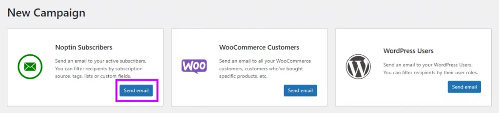 send new campaign to subscribers