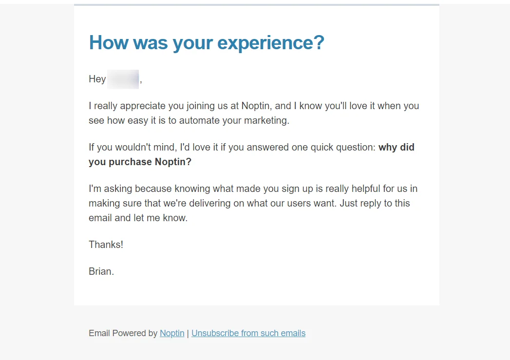 sample thank you email