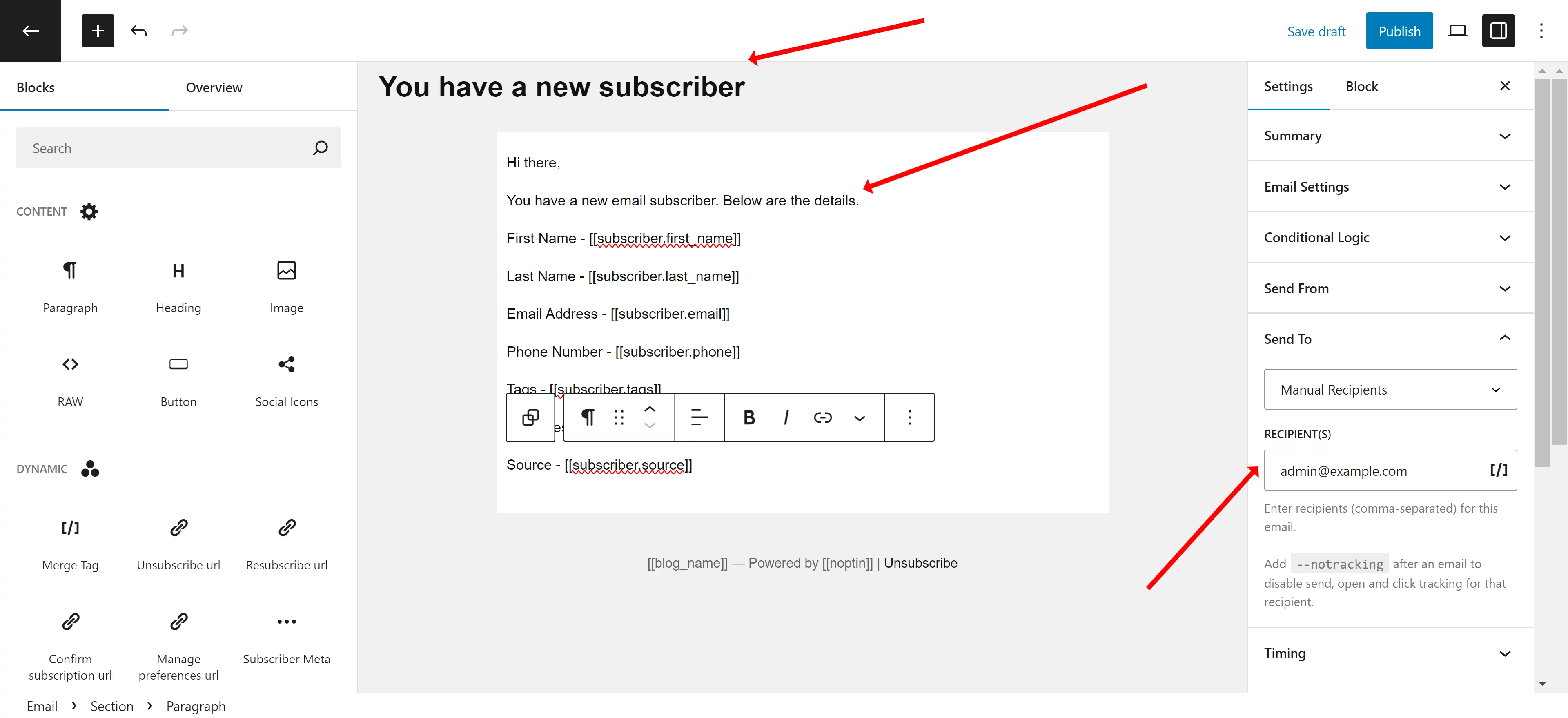 notify admin when theres a new subscriber