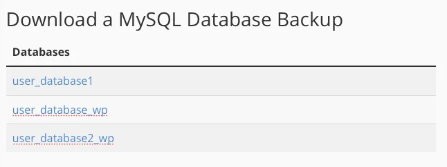 Download MySQL database backup in cPanel