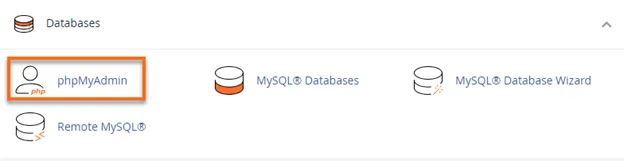Open PHPMyAdmin on cpanel