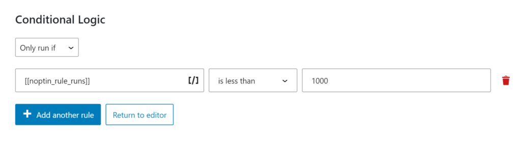 example automation runs conditional logic