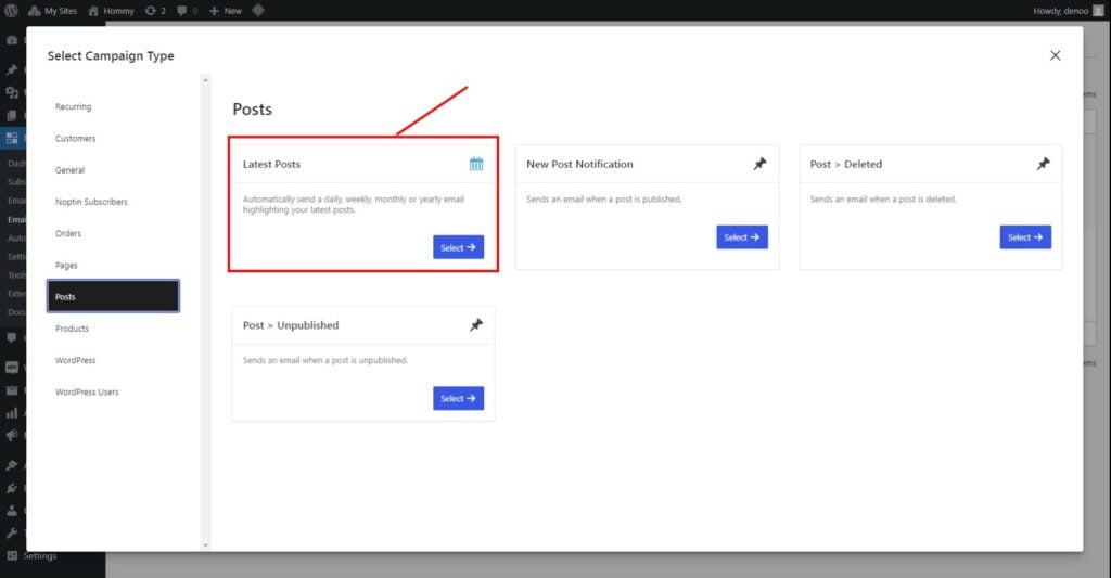 latest posts campaign type