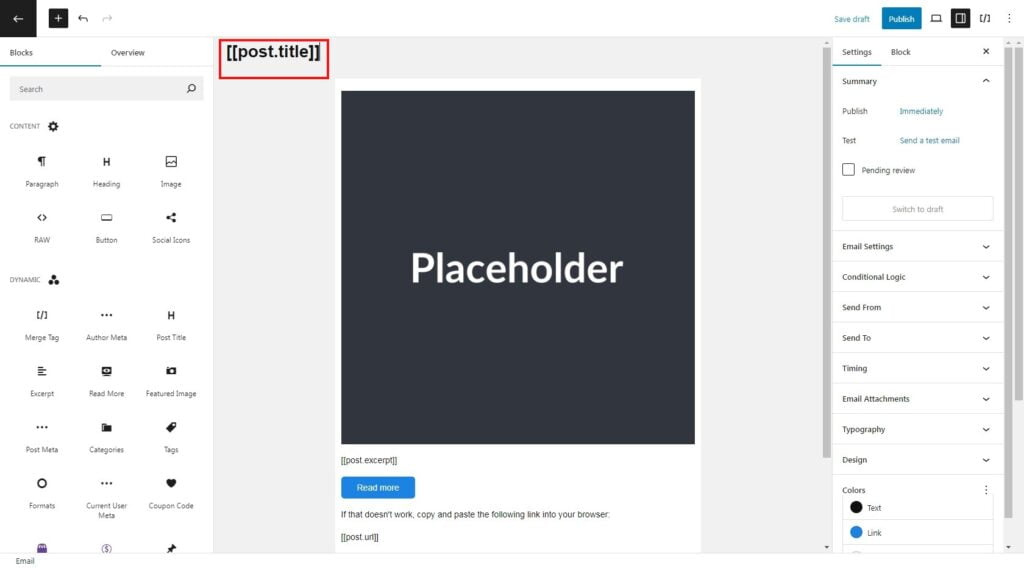 Edit subject of the notification email
