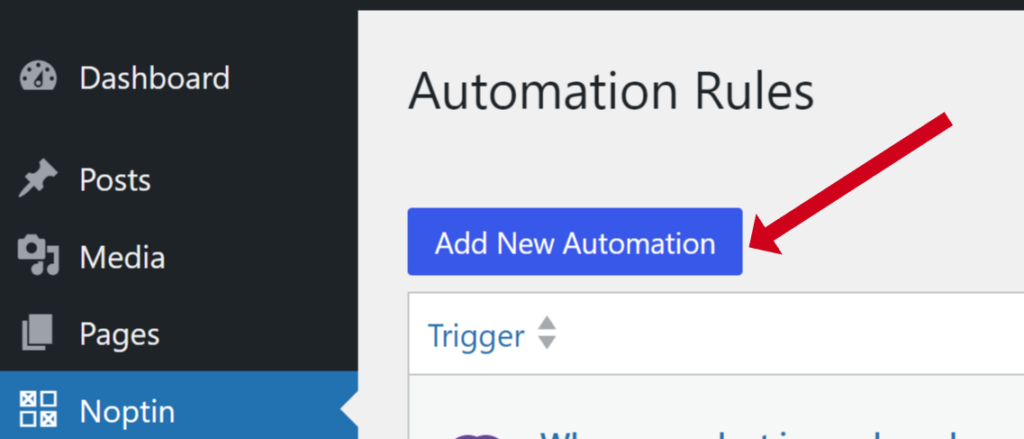 Add new automation button