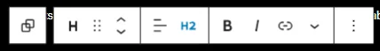 the heading formatting toolbar.
