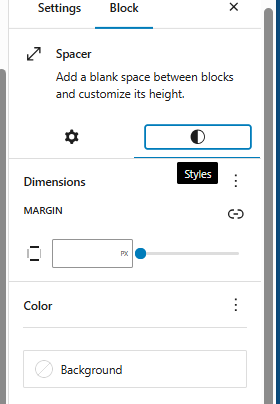 how to change the spacer background color