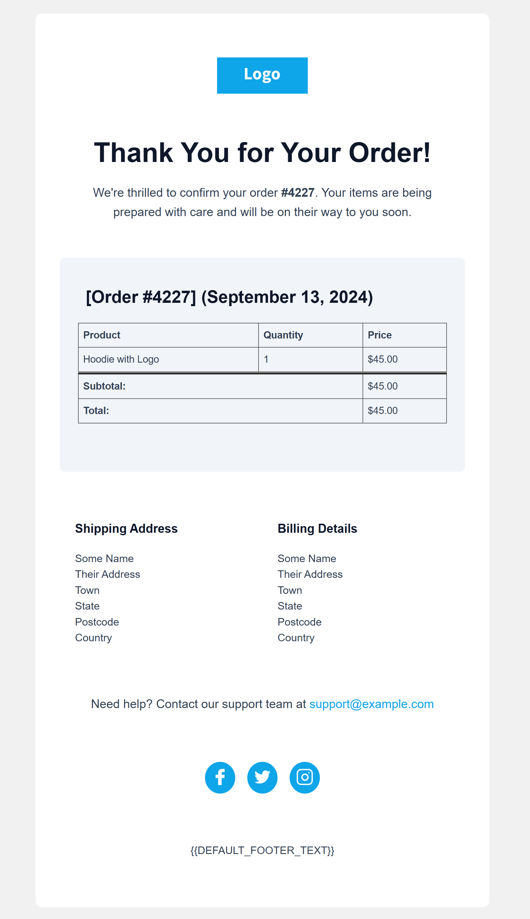 WooCommerce – Thank You for Your Order