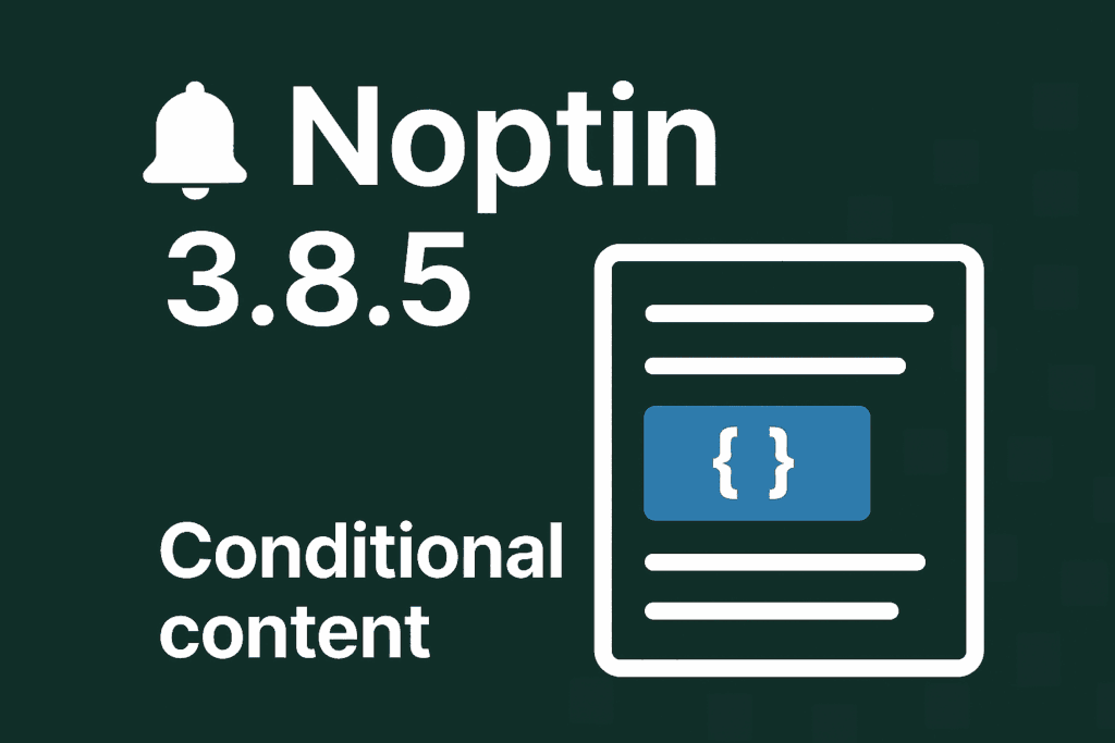 Noptin 3.8.5 – Smarter Emails with Conditional Content!