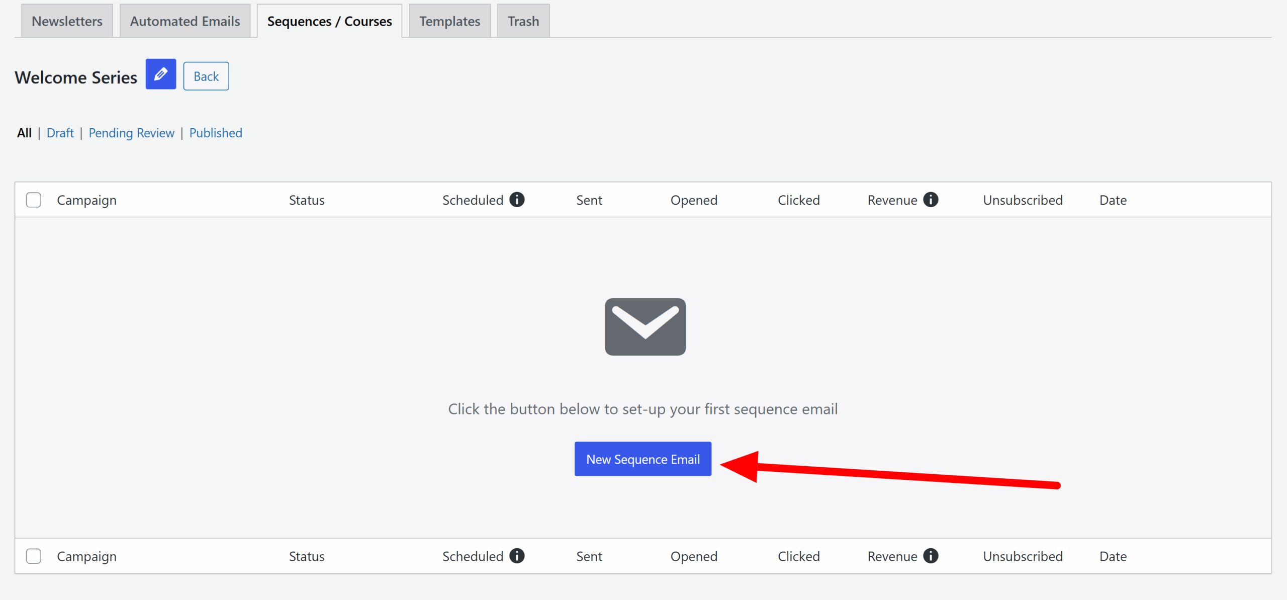 Create new sequence email