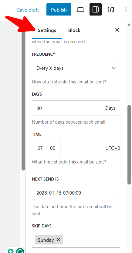 Send a latest posts digest every X days